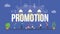 Promotion business concept with people and big text word and related icon flat