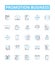 Promotion business vector line icons set. Marketing, Advertising, Branding, Selling, Promoting, Networking, Publicity