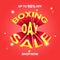 promotion design template for boxing day sale with 3d text and red background