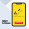 promotion, Success, development, Leader, career Glyph Icon in Mobile for Download Page. Yellow Background