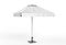 Promotional Aluminum Sun Pop Up parasol Umbrella For Advertising. 3d rending illustration.