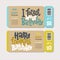 Promotional coupon design template with hand drawn lettering, slogan stylized typography.