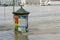 Promotional cylinder under water - extraordinary flood, on Danube in Bratislava