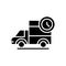 Prompt delivery black icon concept. Prompt delivery flat vector symbol, sign, illustration.