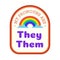 Pronouns sticker they them with rainbow