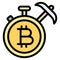 Proof of Elapsed Time icon, Cryptocurrency related vector