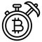 Proof of Elapsed Time icon, Cryptocurrency related vector