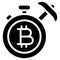 Proof of Elapsed Time icon, Cryptocurrency related vector