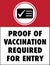 Proof of Vaccination Required for Entry Sign | Print-Ready Template for Restaurants and Retail Business