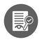 Proofreading icon. Gray vector graphics