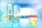 Proofs in modern pollution study facility - urine quality test for epithelial cells or leucine, medical 3D illustration