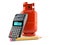 Propane bottle with calculator and pencil