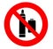 Propane gas cylinders are not allowed. Prohibition and safety sign,