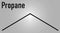 Propane hydrocarbon molecule. Alkane used as fuel in portable stoves, gas blowtorches, cars, etc. Skeletal formula.