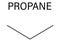 Propane hydrocarbon molecule. Alkane used as fuel in portable stoves, gas blowtorches, cars, etc. Skeletal formula.