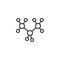 Propane molecular geometry line icon