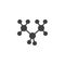 Propane molecular geometry vector icon