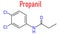 Propanil contact herbicide molecule, skeletal chemical formula.