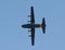 Propeller airplane in flight