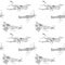 Propeller airplanes seamless pattern