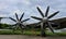 Propeller Engines On A Wing Of Old Plane