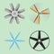 Propeller fan vector illustration fan propeller wind ventilator equipment air icon blower cooler set rotation technology