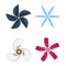 Propeller fan vector illustration fan propeller wind ventilator equipment air icon blower cooler set rotation technology