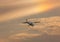 A propeller sports plane on approach to Nuremberg Airport in southern Germany