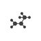 Propene molecular structure vector icon