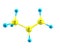 Propene (propylene) molecular structure on white background