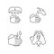 Proper handwashing linear icons set