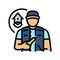 property caretaker repair worker color icon vector illustration