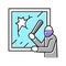 property damage crime color icon vector illustration