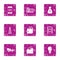 Property developer icons set, grunge style