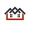 Property developer stylish estate agency vector symbol. Creative
