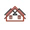 Property developer stylish estate agency vector symbol. Creative