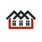 Property developer stylish icon, estate agency corporate symbol.