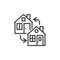 Property exchange line icon