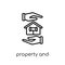 property and finance icon. Trendy modern flat linear vector prop