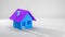 Property industry growth Concept and blue small Housing 3d illustration, finance and banking about house concept
