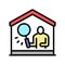 property inspection color icon vector illustration