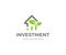 Property investment logo template. House and growth graph with sprout vector design