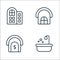 property line icons. linear set. quality vector line set such as bathroom, house, house