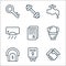 Property line icons. linear set. quality vector line set such as deal, house, toilet, contract, air conditioner, faucet, gym
