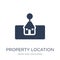 property location icon. Trendy flat vector property location icon on white background from Maps and Locations collection