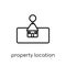 property location icon. Trendy modern flat linear vector property location icon on white background from thin line Maps and