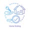 Property purchase finding concept icon. Relocating services, new dwelling place choice idea thin line illustration