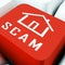 Property Scam Hoax Key Depicting Mortgage Or Real Estate Fraud - 3d Illustration