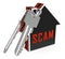 Property Scam Hoax Key Depicting Mortgage Or Real Estate Fraud - 3d Illustration