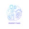 Property taxes blue gradient concept icon